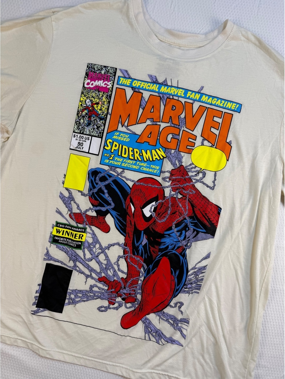 Marvel Spider-Man Marvel Age #90 2X Graphic T Shirt Todd McFarlane Comic Y2K